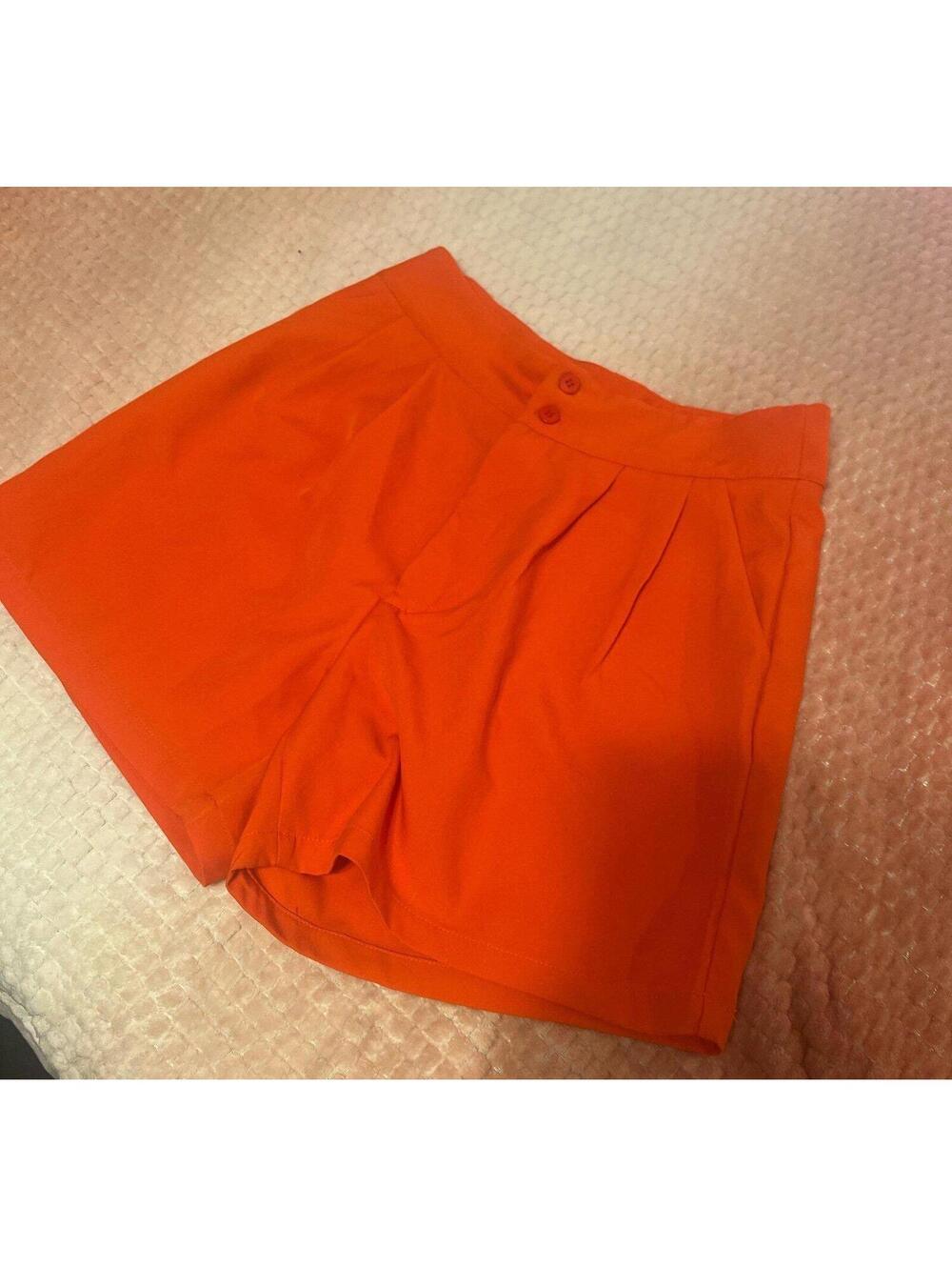 Orange high waisted shorts